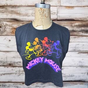 Vintage Mickey Graphic Tee - Black with Multicolor Design